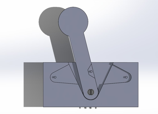 A CAD model of a single-axis joystick, cut view